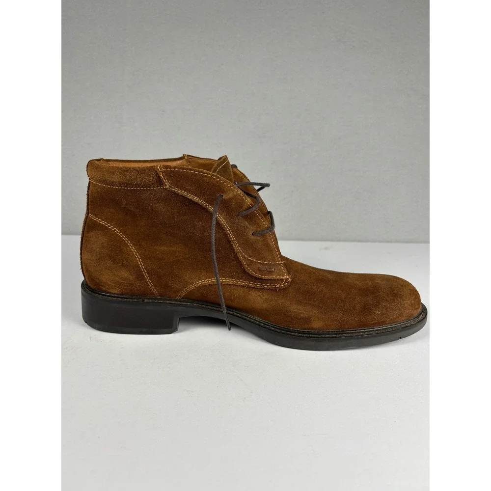 Johnston & Murphy 20-9416 Suede Chukka Boots 9.5M Brown Lace Up Lug Sole